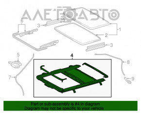 Sunroof mechanism frame Lexus RX350 RX450h 16-22