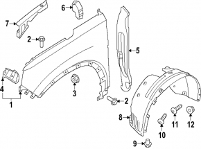 Front right fender bracket for Hyundai Santa FE 19-23