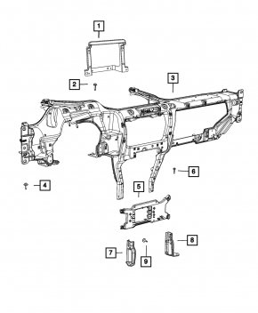 Under-torpedo pipe reinforcement Chrysler Pacifica 17-