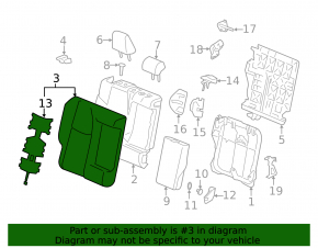 Rear row of seats 2nd row upper part right Toyota Rav4 19-25 cloth, combined gray, hybrid, with belt, for dry cleaning, scratches
