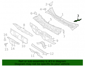Left wiper grille seal Mitsubishi Eclipse Cross 18-20