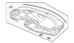 Honda Civic X FC 16-21 black dashboard without airbag
