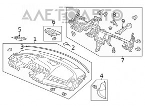 Dashboard front panel without AIRBAG Honda Civic X FC 16-21 black
