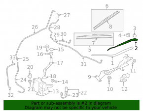 Left wiper arm Mitsubishi Outlander Sport ASX 10-23