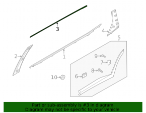 Upper rear right door molding for Hyundai Palisade 20-25