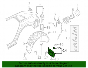 Left rear mudguard liner for Audi Q3 83A 19-25