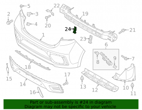 Rear bumper mount on the amplifier lower central Hyundai Ioniq 17-22 HEV, PHEV