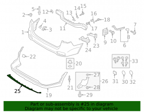 Rear bumper lower trim Kia Sorento 19-20 Sport