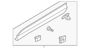 Door trim lower front left Hyundai Santa FE Sport 13-18 structure, worn