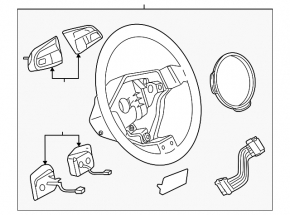 Bare steering wheel Audi A4 B8 13-16, 3 spokes, black leather, no buttons, no trim, scratches