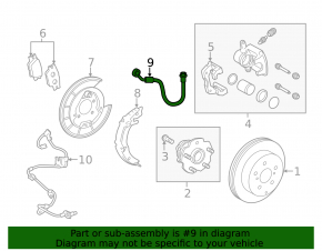 Rear right brake hose for Toyota Rav4 13-18