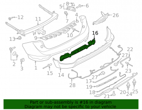 Lincoln MKC 15-19 rear bumper absorber, plastic, lower