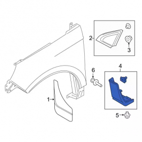 Lower Front Right Wing Trim Ford Edge 15-18 Structure