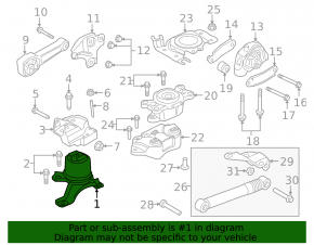 Right engine mount for Land Rover Range Rover Evoque 12-18 2.0