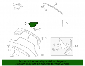 Right rear bumper cover for Land Rover Range Rover Evoque 19-23