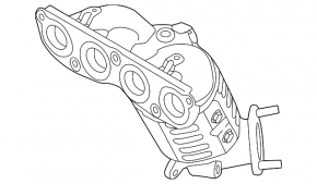 Exhaust manifold with catalytic converter for Hyundai Sonata 16-17 hybrid