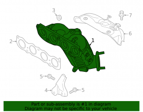 Exhaust manifold with catalytic converter for Hyundai Sonata 16-17 hybrid