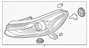 Chevrolet Trax 17-22 halogen headlight with LED DRL