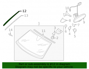 Left windshield molding Audi A7 12-18
