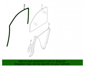 Front left glass seal BMW X5 F15 14-18