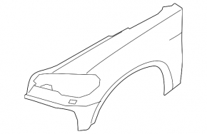 Front left fender BMW X6 E71 08-14 Without m model, with hdlamp wash, with headlamp washers