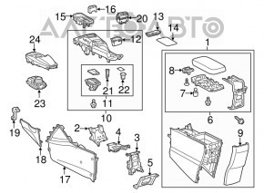 Center console cup holder trim Lexus CT200h 11-13