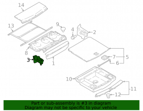Left trunk floor bracket for VW Tiguan 18-24, black