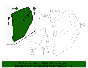 Door seal rear right Subaru XV Crosstrek 18-23