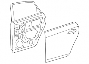 Door assembly rear right Toyota Prius 30 10-15