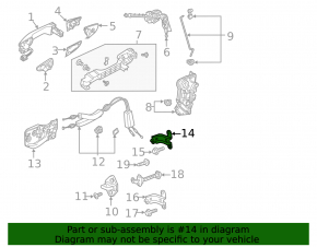 Upper front right door hinge for Honda Odyssey 18-26