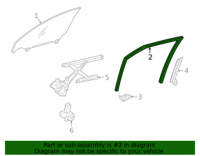 Front right glass seal for Lexus IS 14-20