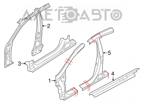 Right center pillar for Kia Optima 11-15