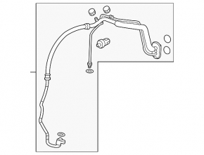 Air conditioner tube compressor-heater Acura MDX 14-16 prerest