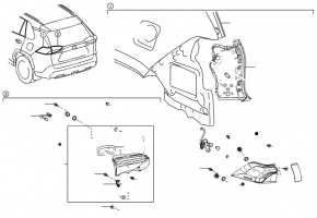 Toyota Rav4 19-25 right outer fender light without side LED