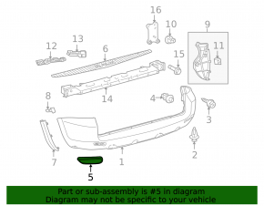 Left rear bumper reflector for Toyota RAV4 06-12