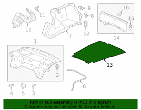 Trunk floor Honda Accord 13-15 black