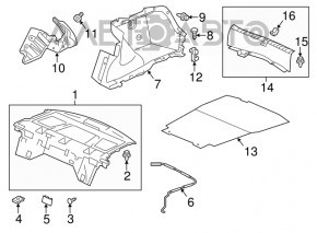 Trunk floor Honda Accord 13-15 black