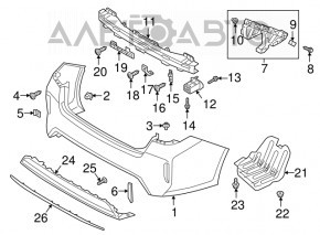 Rear bumper mount right Kia Optima 16-20