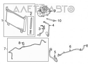Air conditioning condenser-compressor pipe first Lexus RX450h 10-15