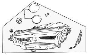 Front right headlight assembly Audi A5 F5 20-22 LED