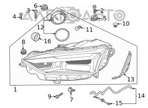 Front right headlight assembly Audi A5 F5 20-22 LED
