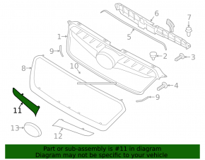 Right Subaru Impreza 15-16 chrome grille molding