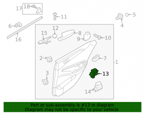 Rear left window lift control Hyundai Sonata 11-15 beige