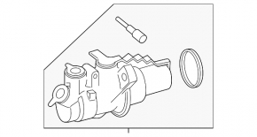 Master brake cylinder with reservoir Mercedes W167 GLE 350 450 20-23 with cover