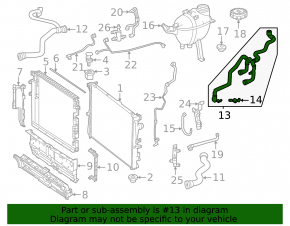 Upper radiator cooling pipe Mercedes W167 GLE 350/450e 24-26 2.0