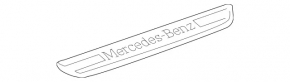Mercedes GLC 20-22 front right outer door sill plate, chrome with illumination, AMG