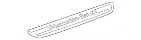 Mercedes GLC 20-22 front right outer door sill plate, chrome with illumination, AMG