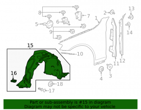 Front left fender liner Mercedes S-class W222 63/65 AMG 18-20
