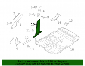 Lower left center pillar trim for Ford Transit Connect MK2 13-18