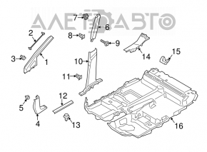 Lower left center pillar trim for Ford Transit Connect MK2 13-18